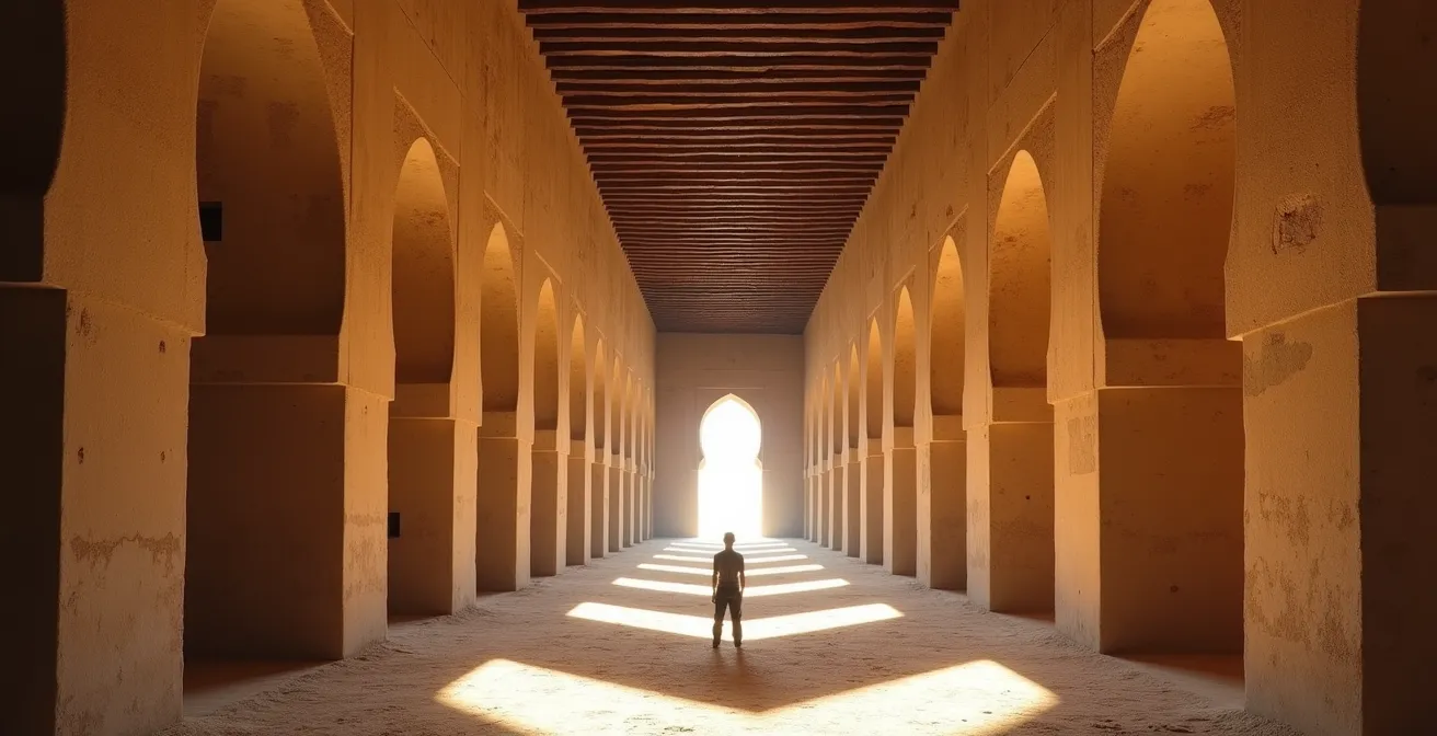 Vue aérienne des écuries royales et greniers monumentaux de Moulay Ismaïl à Meknès
