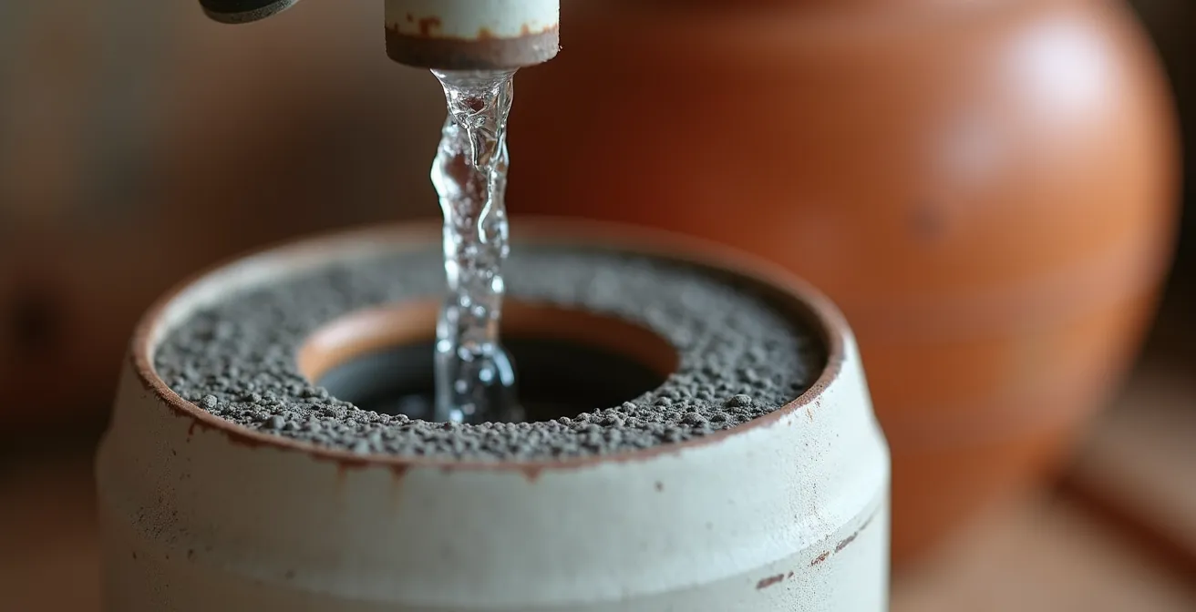 Système de filtration d'eau en deux étapes installé sur un camping-car